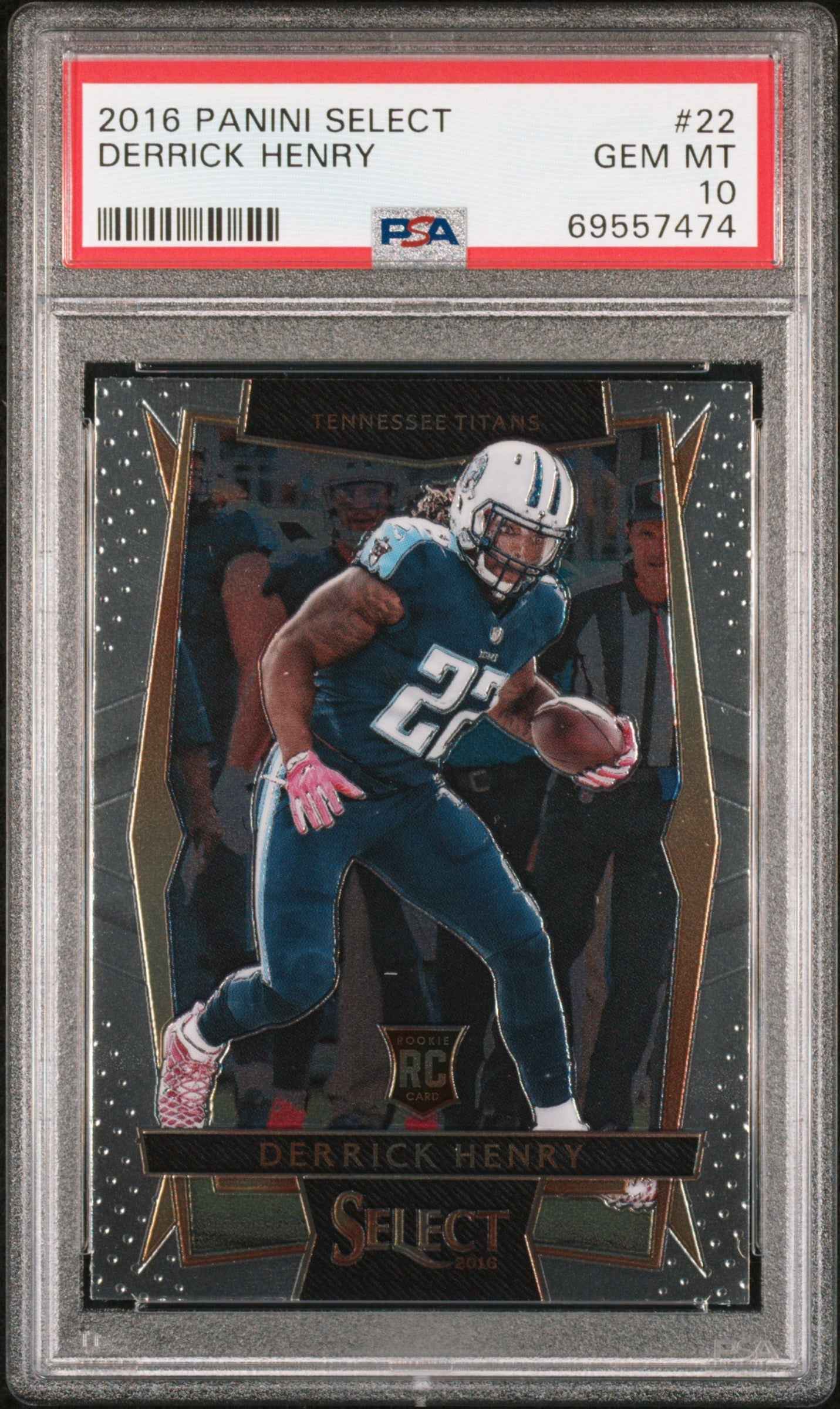 Graded 2016 Panini Select Derrick Henry #22 Rookie RC Football Card PSA 10 Gem Mint