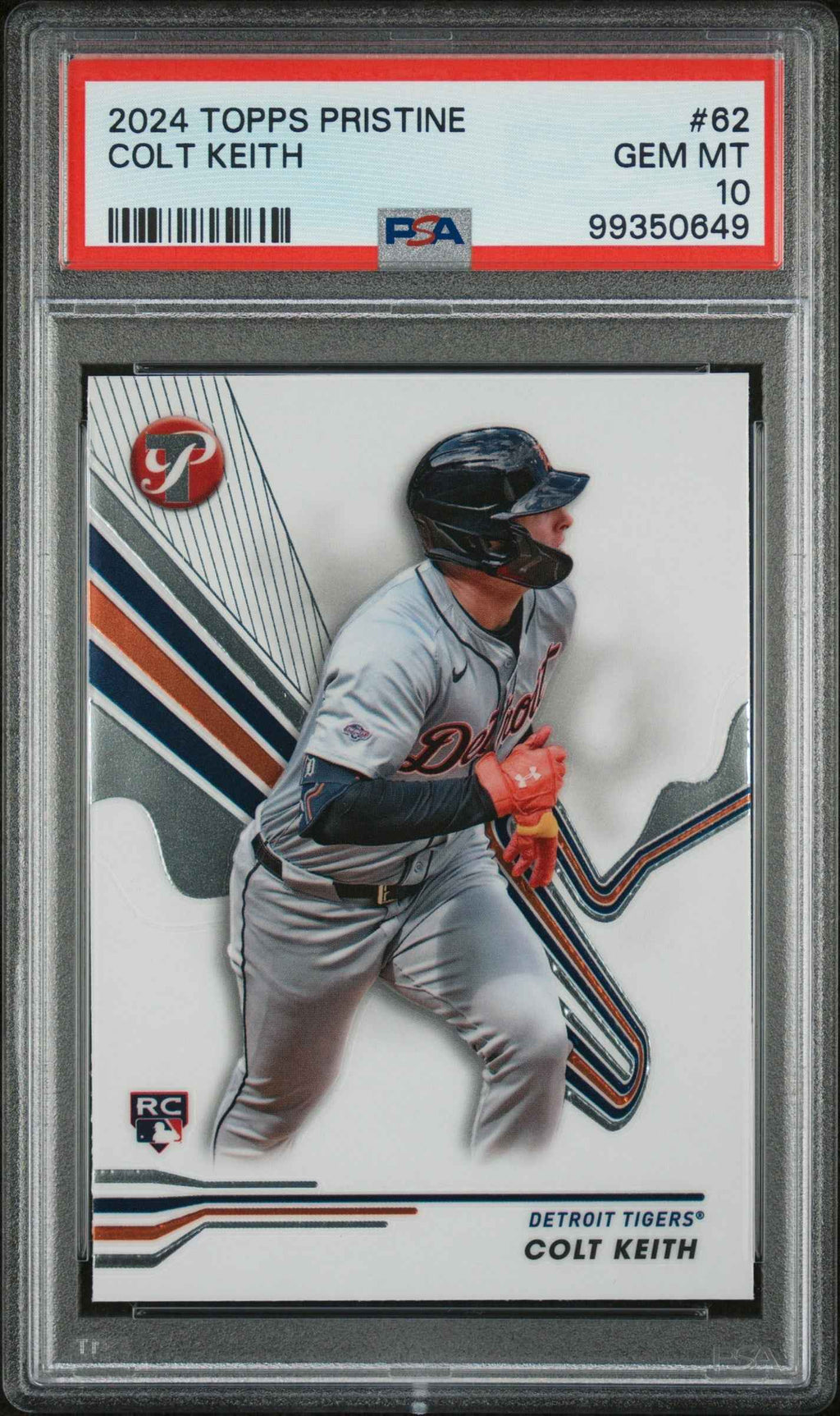 Graded 2024 Topps Pristine Colt Keith #62 Rookie RC Baseball Card PSA 10 Gem Mint