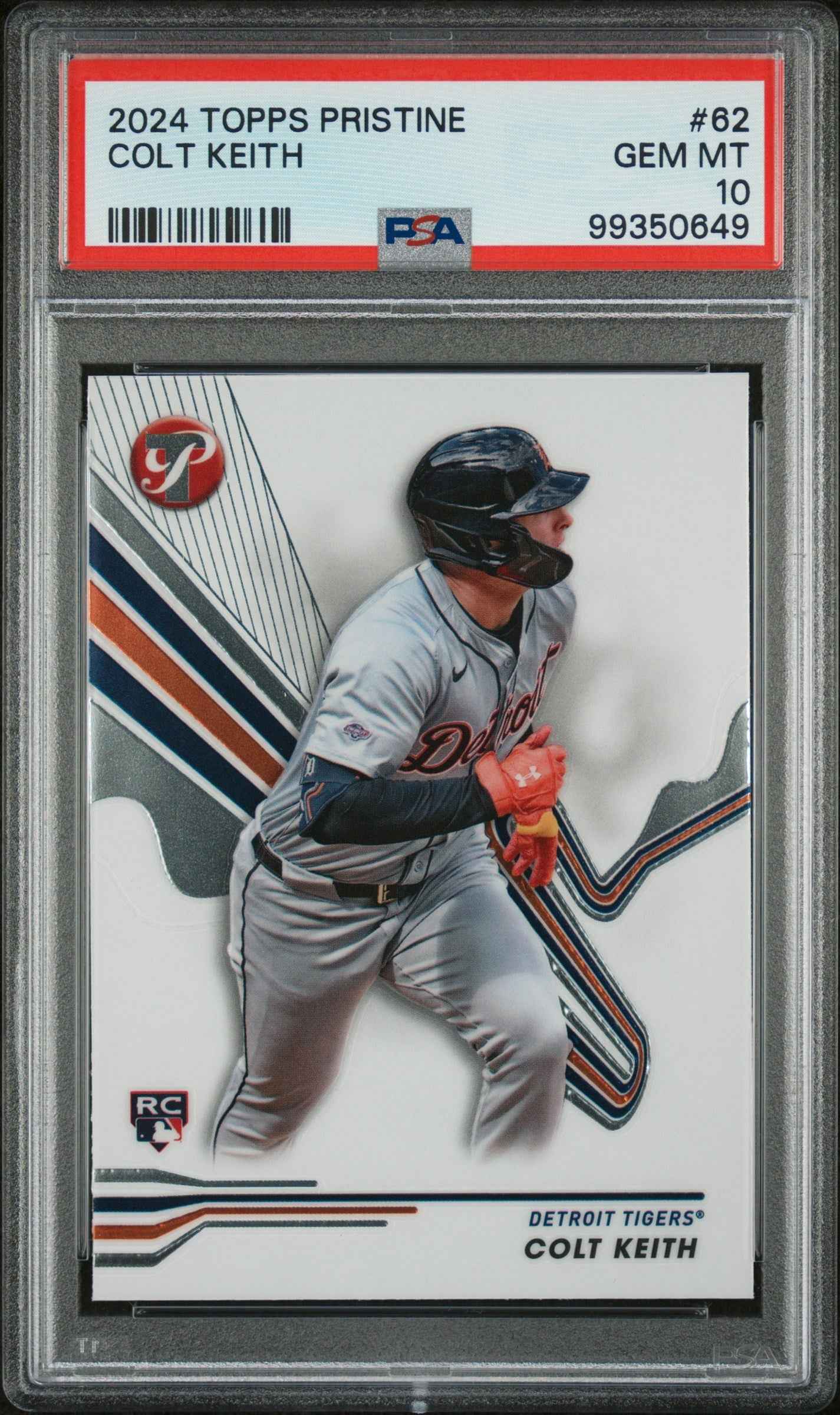 Graded 2024 Topps Pristine Colt Keith #62 Rookie RC Baseball Card PSA 10 Gem Mint