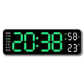 LED Digital Wall Clock with Large Display, Temperature & Humidity, Auto Light Sensor