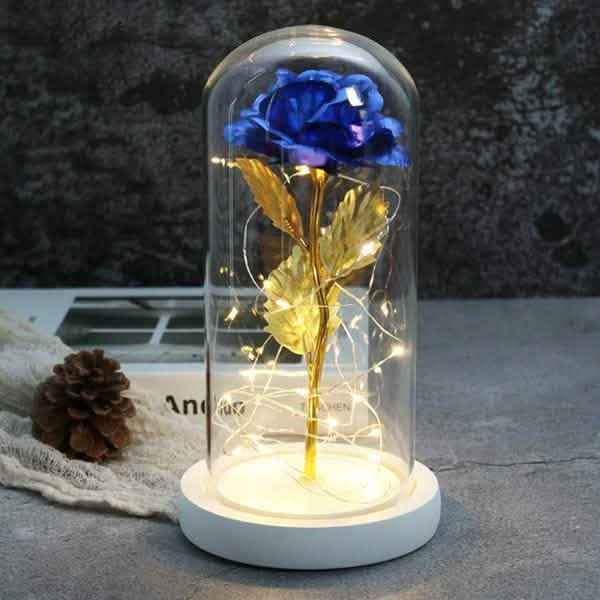 LED Glass Cover Simulation Foil Rose Flower