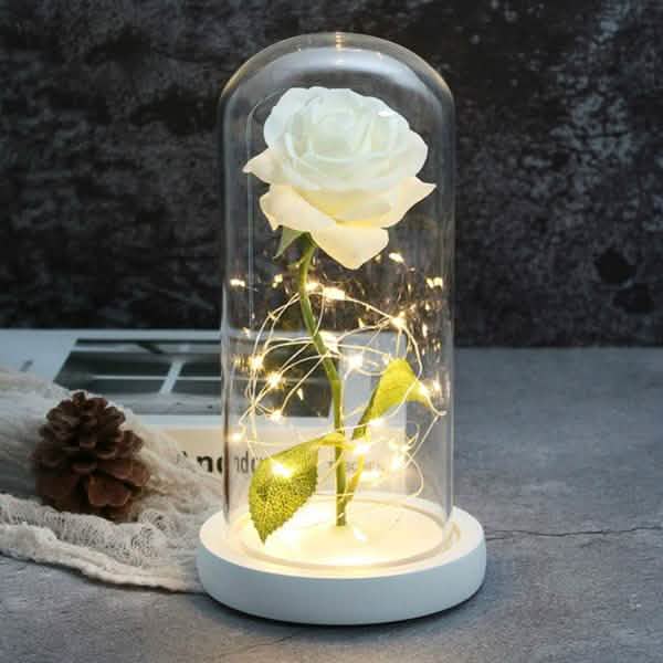 LED Glass Cover Simulation Foil Rose Flower