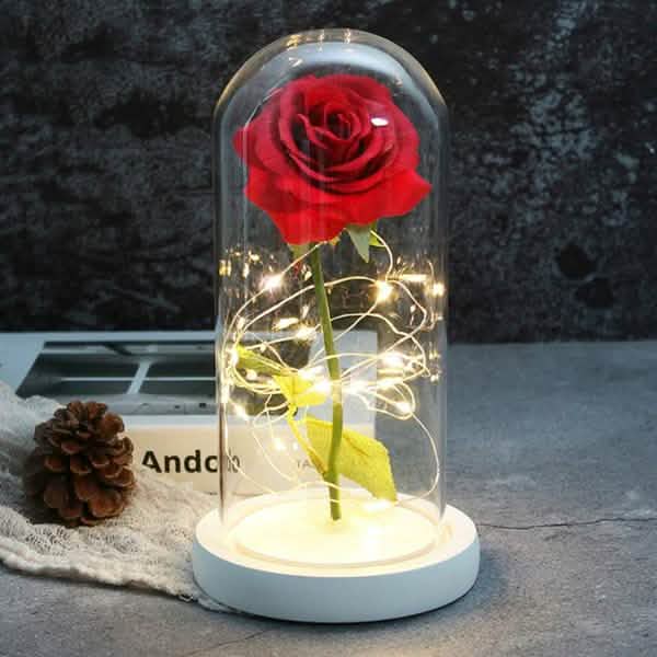 LED Glass Cover Simulation Foil Rose Flower