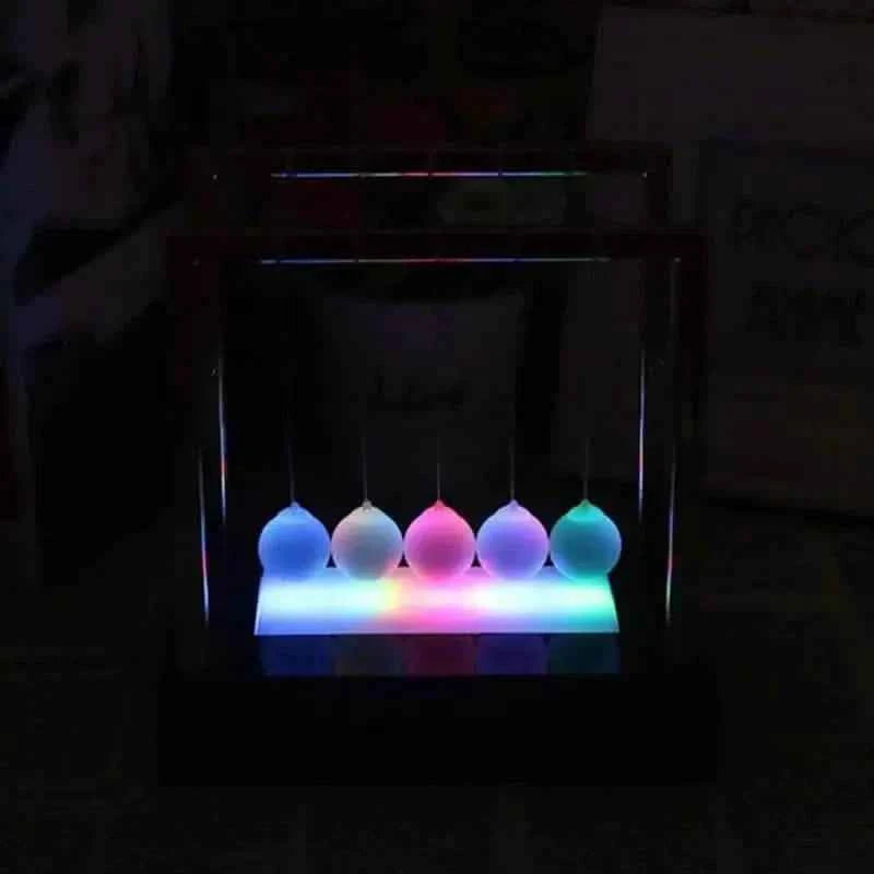 LED Light Up Pendulum Perpetual Fun Science Physics Learning Balance Balls Desk Toys