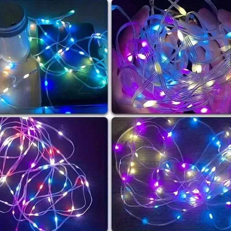 LED Rope Lights Outdoor, RGB Remote Control Fairy String Lights Plug In With 200 LEDs