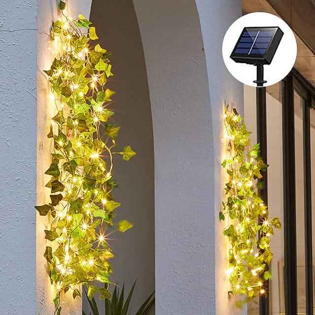 LED Solar Ivy Leaf String Light