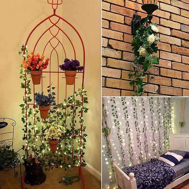 LED Solar Ivy Leaf String Light