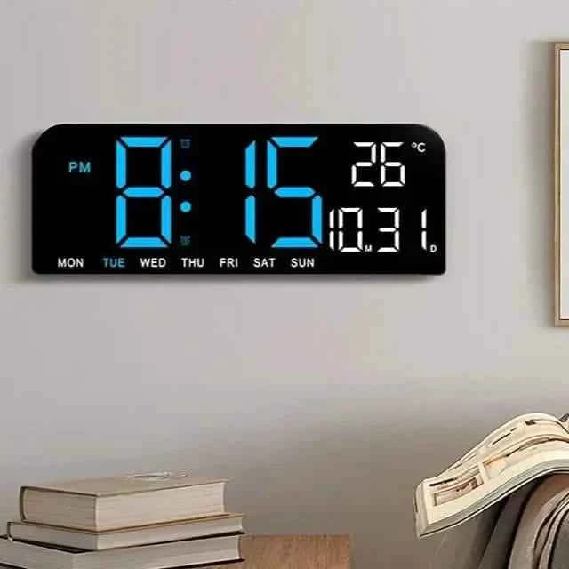 Luminous Large Screen LED Alarm Clock - Displays Week, Temperature, Humidity, and Timer