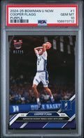 Graded 2024 Topps Bowman U Now Cooper Flagg #1 Purple /25 NCAA Debut Rookie RC Basketball Card PSA 10 Gem Mint