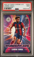 Graded 2023 Topps Chrome UCC Lamine Yamal #WK3 Wonderkids Rookie RC Soccer Card PSA 9 Mint