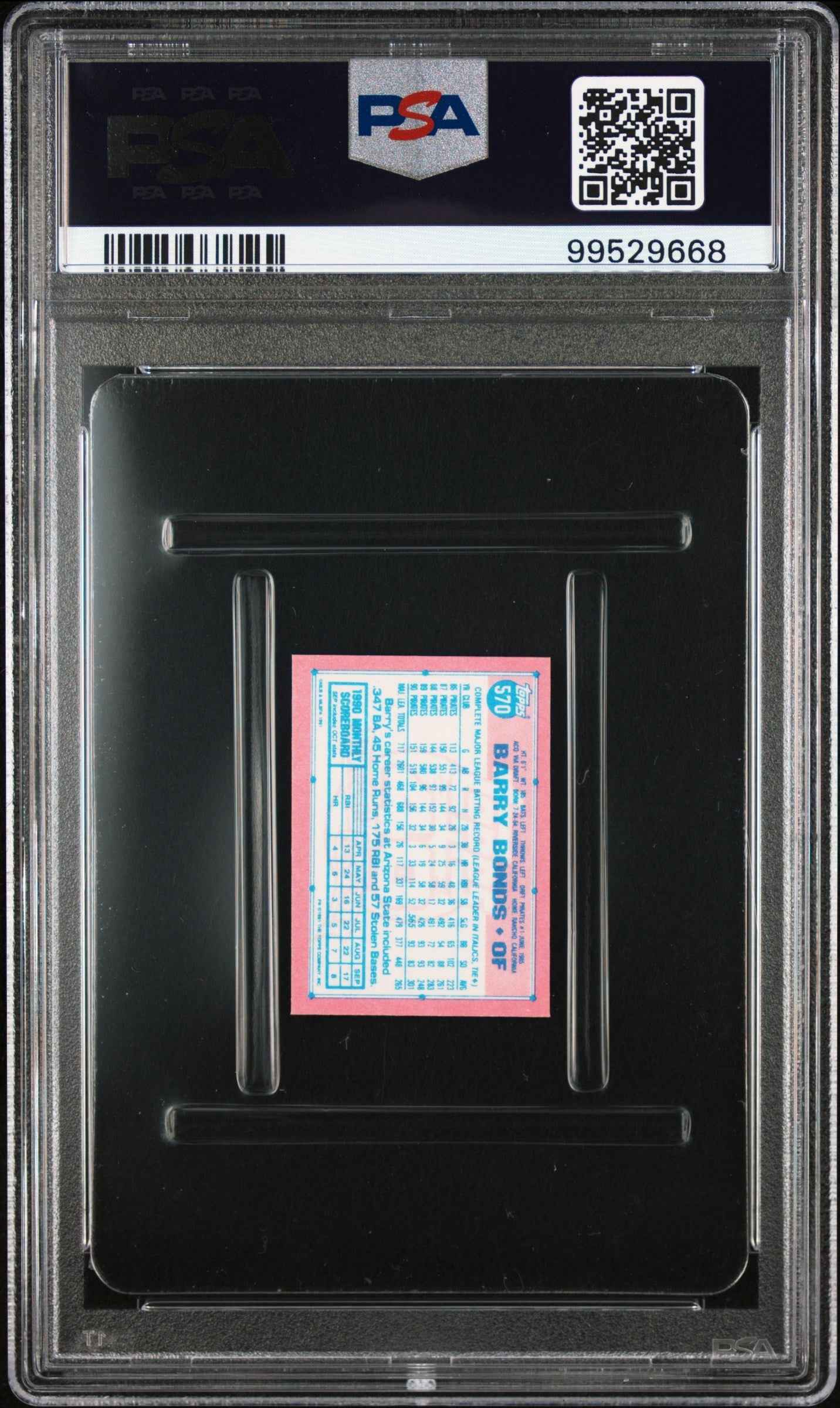 Graded 1991 Topps Micro Barry Bonds #570 Baseball Card PSA 10 Gem Mint