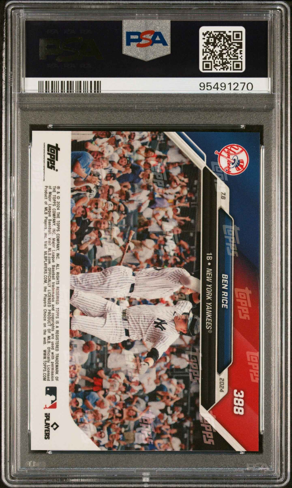 Graded 2024 Topps Now Ben Rice #388 Rookie RC Baseball Card PSA 10 Gem Mint