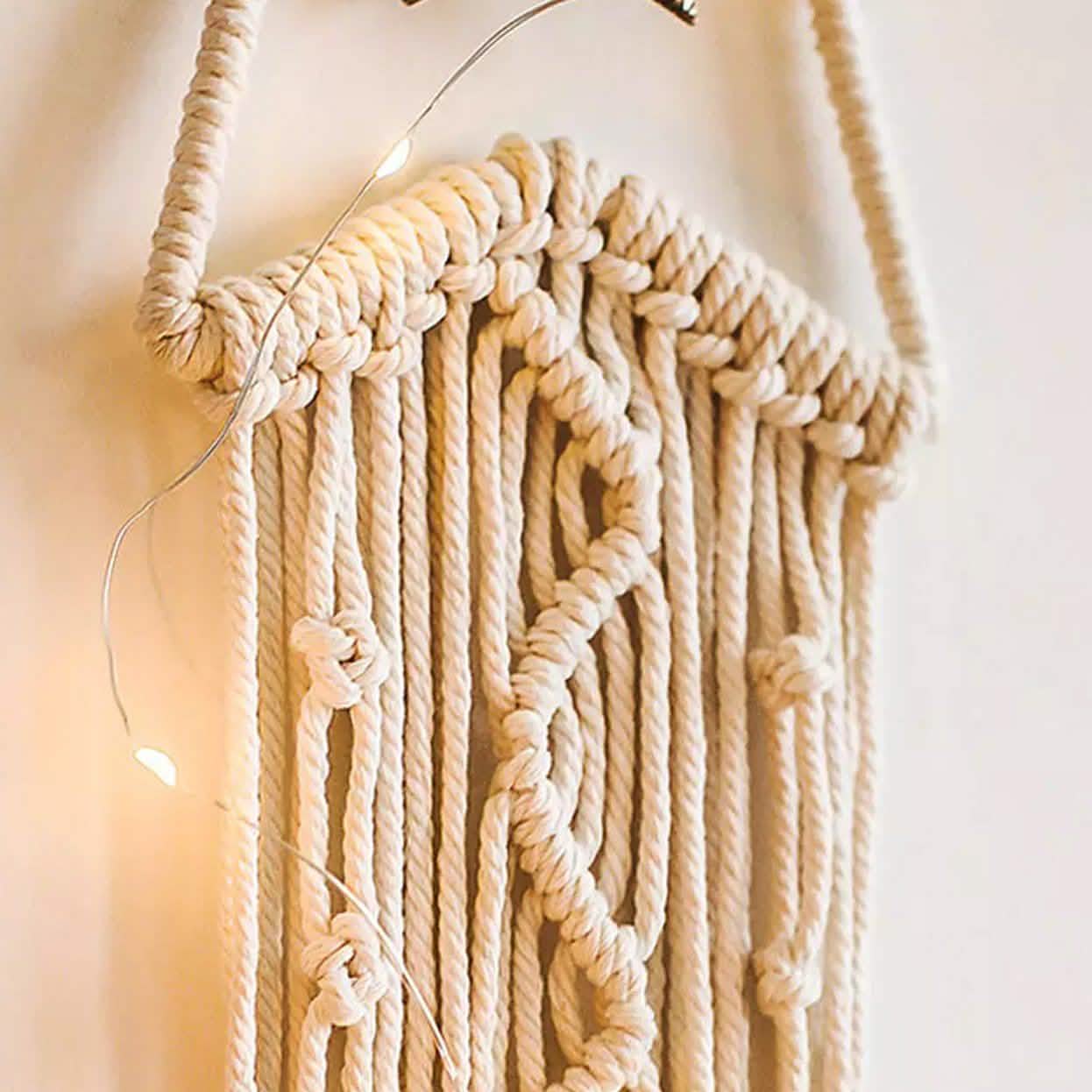 Macrame Woven Wall Hanging Boho Tapestry Moon Star Dreamcatcher Home Decor