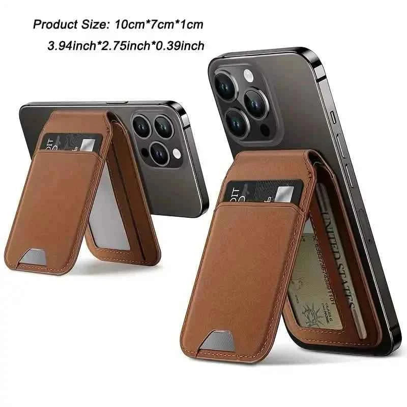 Magnetic PU Leather RFID Blocking Flip Kickstand Credit Slots Wallet Credit Cell Case Card Cover Slot Card Holder for Back of IPhone