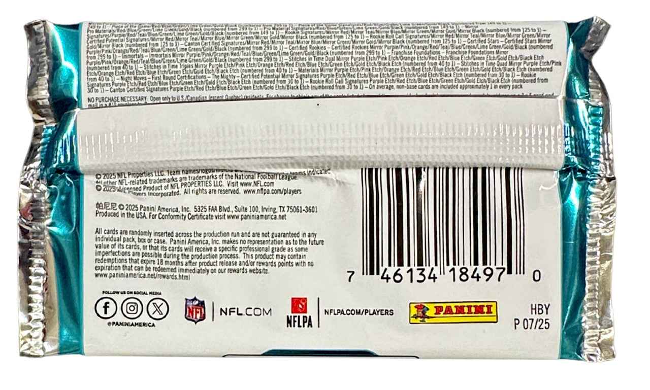 2025 Panini Certified Football Hobby Pack