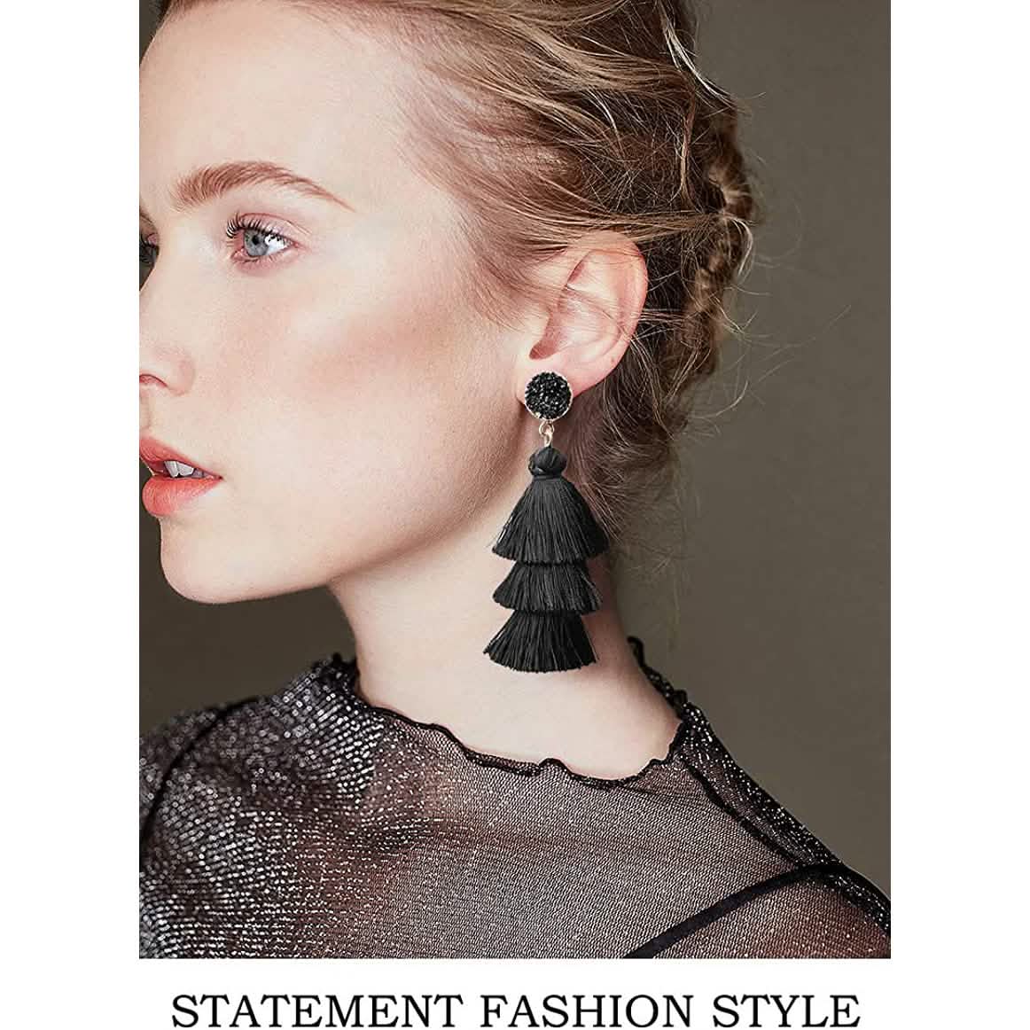 Me&Hz Colorful Layered Tassel Earrings