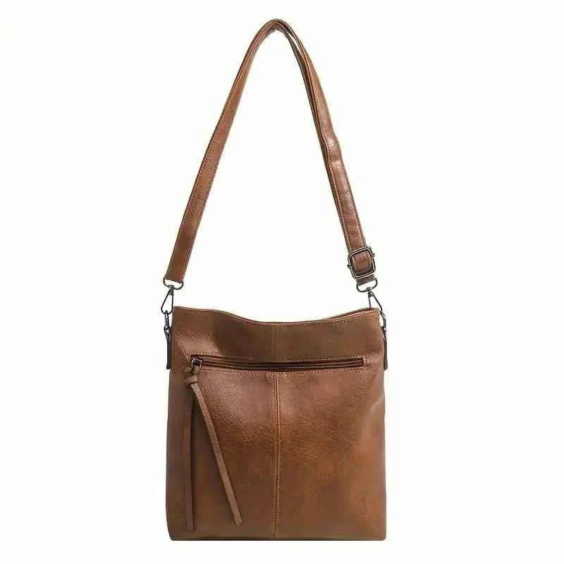 Men's Retro PU Leather Shoulder Bag, Simple Fashion Crossbody Casual Bag with Adjustable Strap