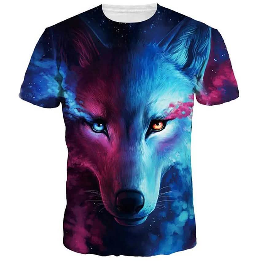 Men's T-Shirt Graphic Animal Plus Size Print Short Sleeve Halloween Tops
