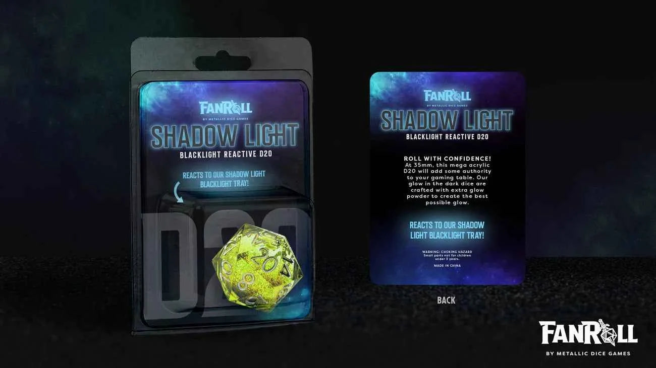 FANROLL: SHADOW LIGHT - UV REACTIVE LIQUID CORE DIE (D20)