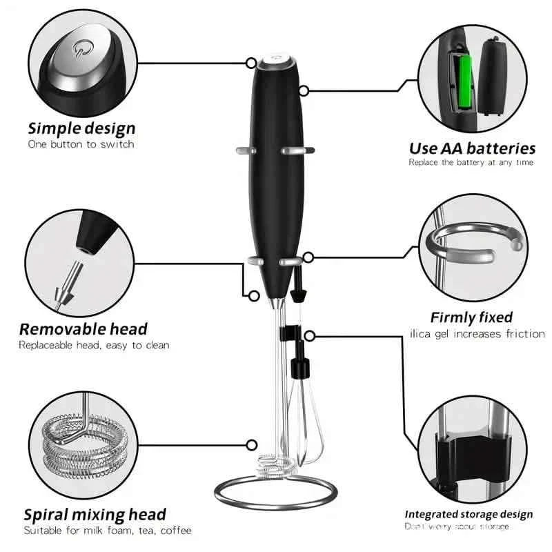 Milk Frother, Handheld Electric Mixer
