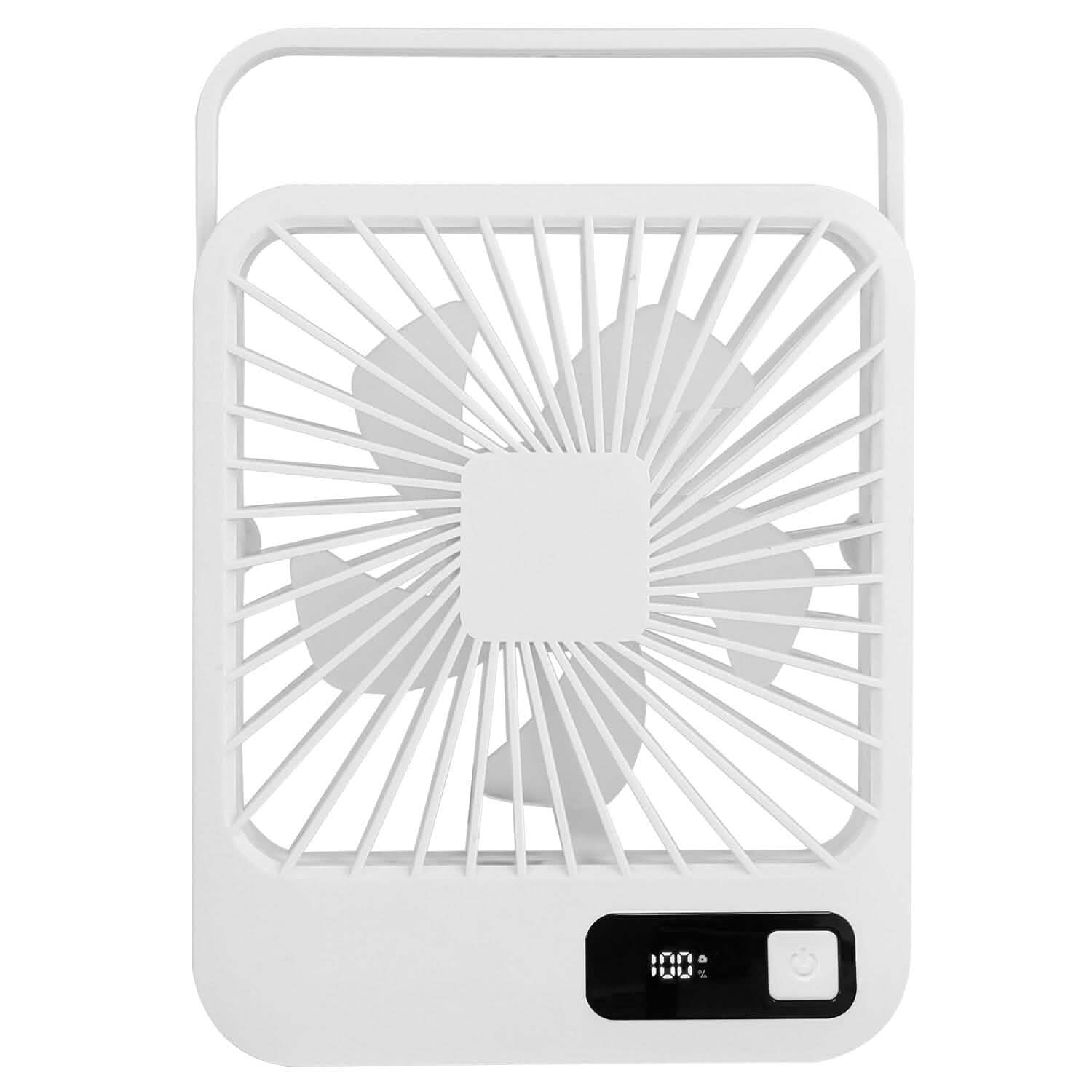 Mini Desktop Cooling Fan Rechargeable Battery Powered with LCD Display