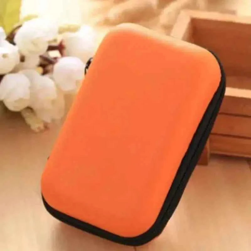 Mini Travel Portable Zippered Earphone, Coin, Jewelry, Accessory Box