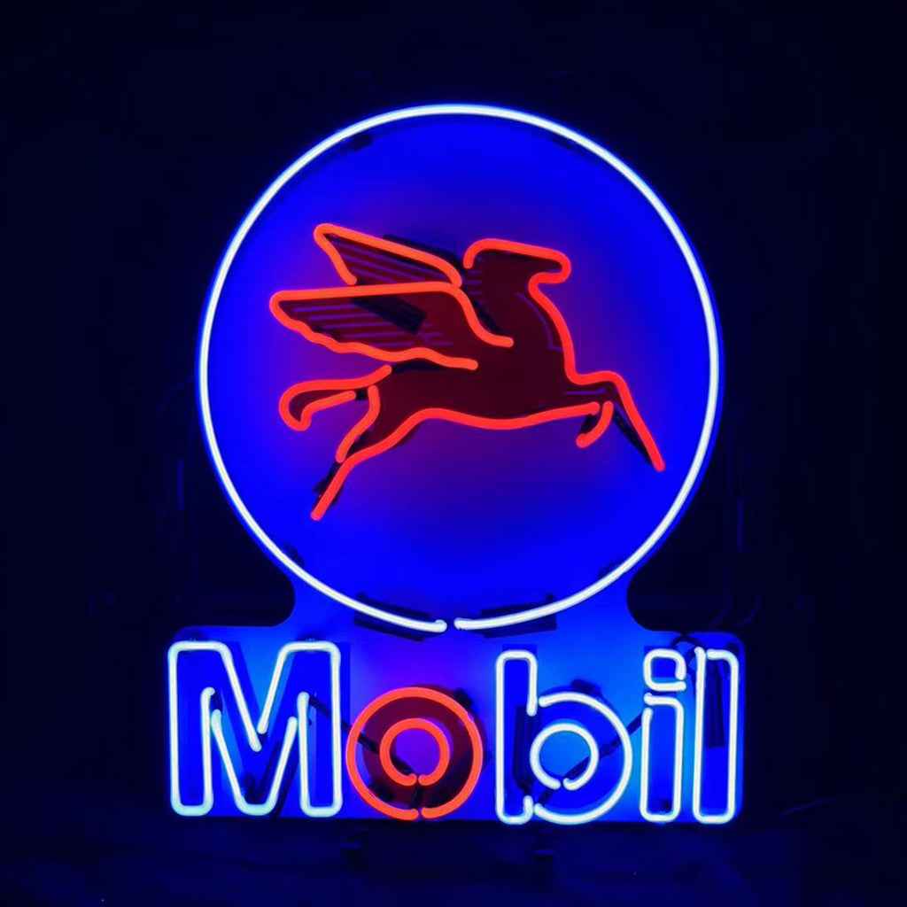 Mobil Gas Oil Flying Horse Neon Signs Light
