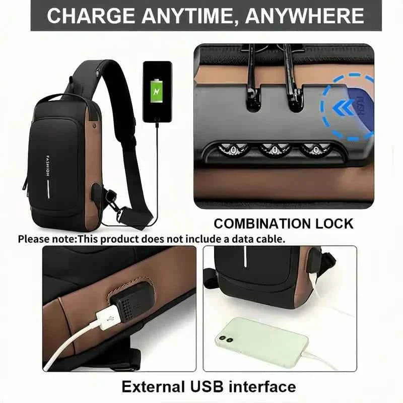 Multi-functional Trendy Sling Bag with Password Lock