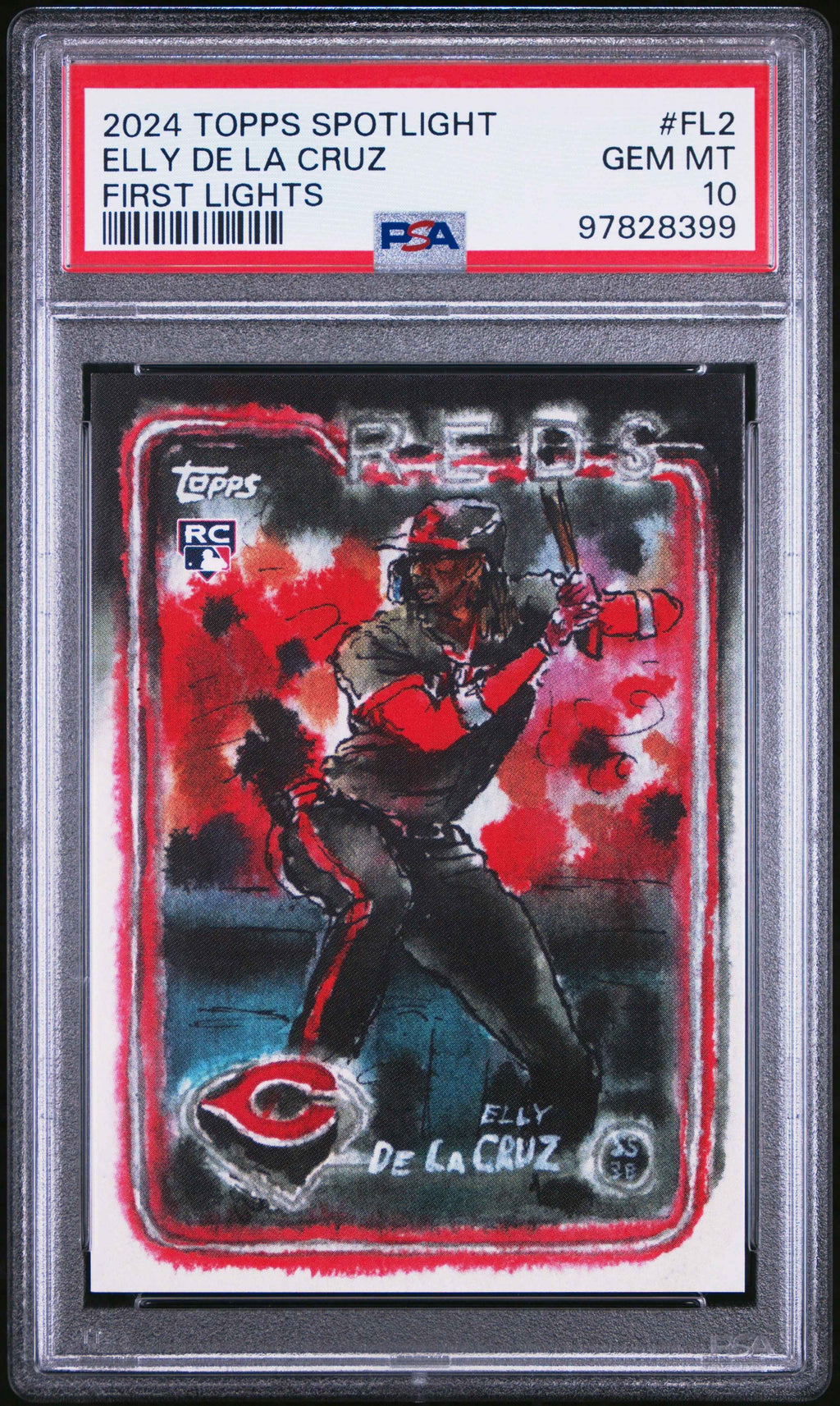 Graded 2024 Topps Spotlight Elly De La Cruz #FL2 First Lights Rookie RC Baseball Card PSA 10 Gem Mint