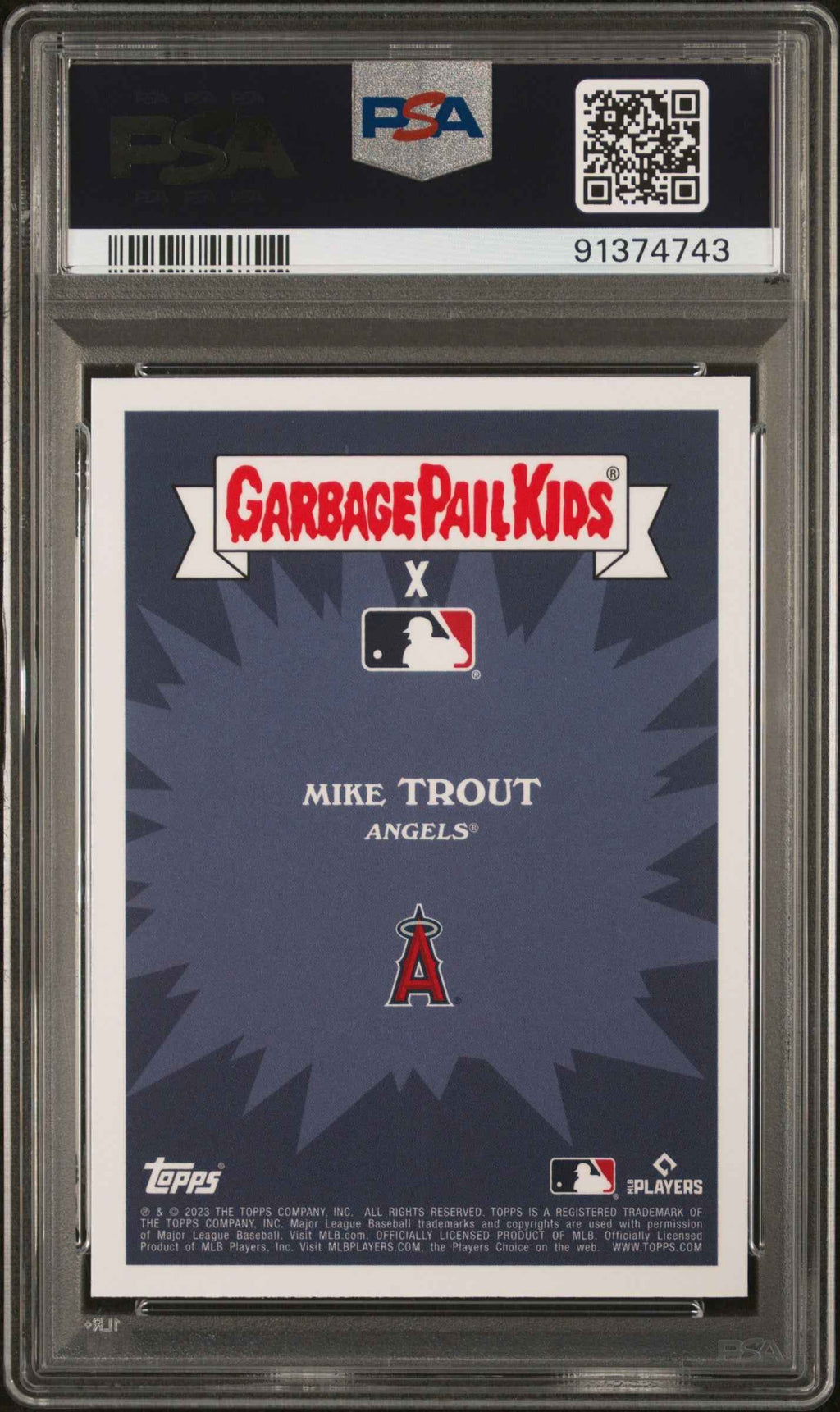 Graded 2023 Topps Garbage Pail Kids Mike Trout #2B Trout Fishing Baseball Card PSA 10 Gem Mint