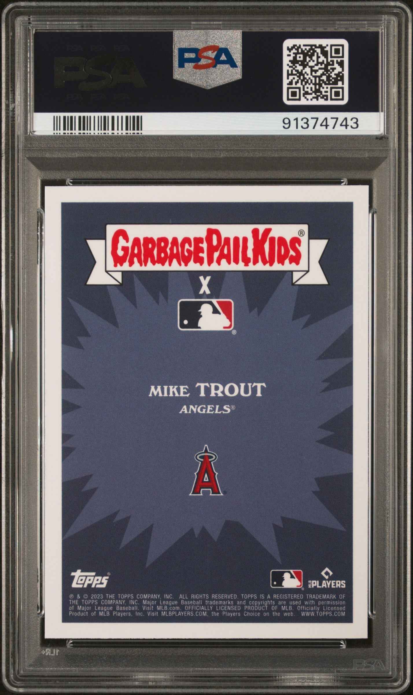 Graded 2023 Topps Garbage Pail Kids Mike Trout #2B Trout Fishing Baseball Card PSA 10 Gem Mint