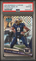 Graded 2023 Bowman U Chrome Michael Penix Jr. #141 Xfractor Rookie RC Football Card PSA 10 Gem Mint