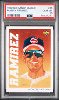 Graded 1992 Upper Deck Minor League Manny Ramirez #35 Rookie RC Baseball Card PSA 10 Gem Mint