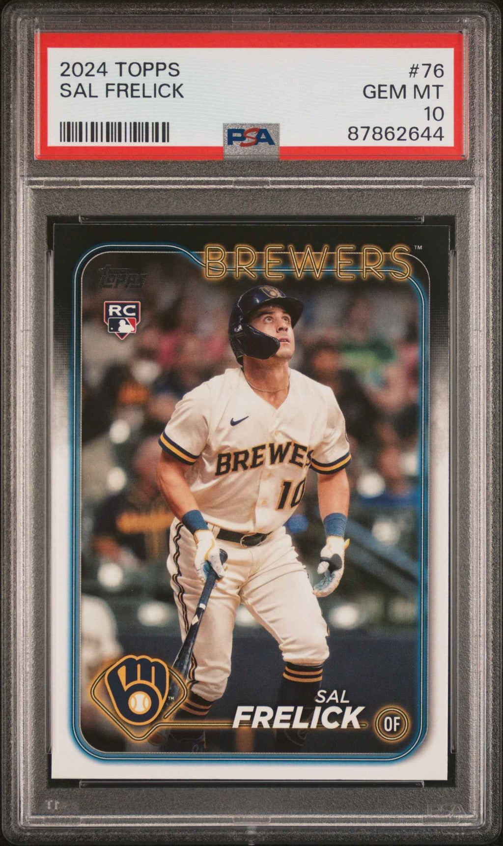 Graded 2024 Topps Sal Frelick #76 Rookie RC Baseball Card PSA 10 Gem Mint