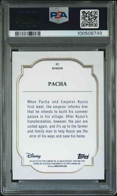 Graded 2024 Topps Chrome Disney Silver Refractor Pacha #85 The Emperor's New Groove Card PSA 10 Gem Mint
