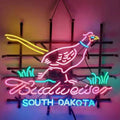 Pink Pheasant Hunter with Budweiser South Dakota Neon Signs Light