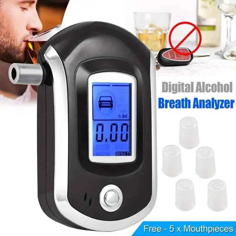 Police-Grade Breathalyzer with LCD Display - AT6000 Alcohol Tester