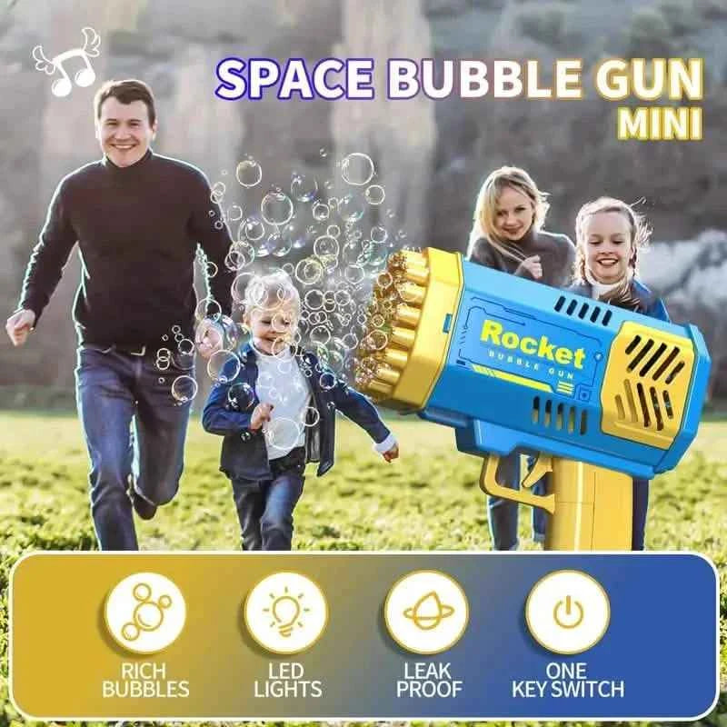 Portable Handheld Automatic Electric 40 Holes Rocket Launcher Bubble Gun with LED Light