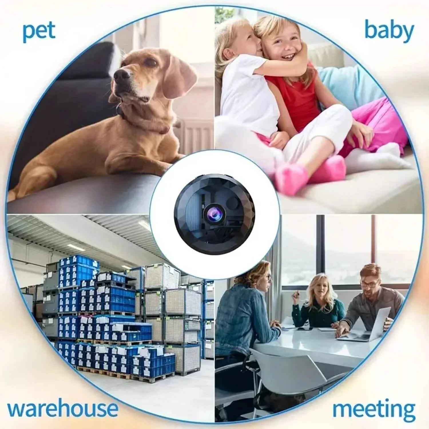 Portable Mini Wireless WiFi Camera, Indoor/Outdoor Surveillance Security Hidden Nanny Cam with Night Vision