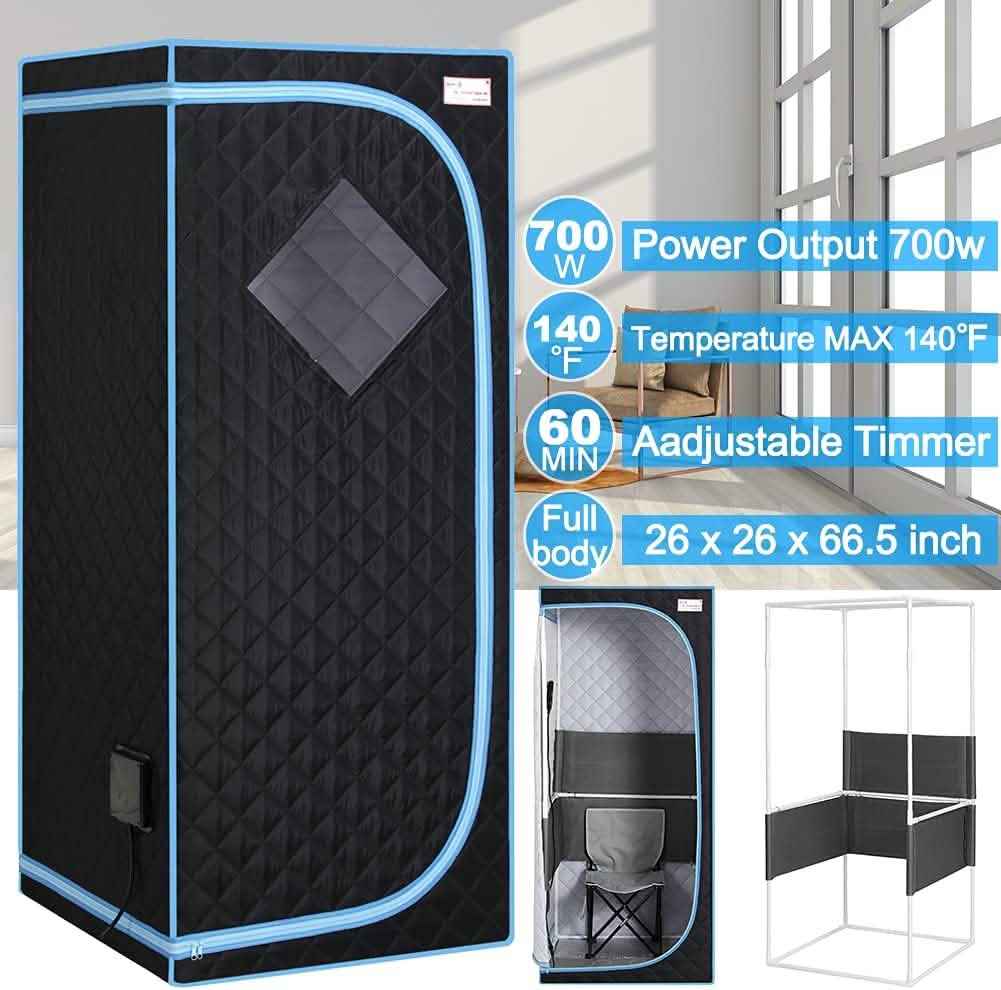 Portable Sauna Tent with Heating Foot Pad and Portable Chair