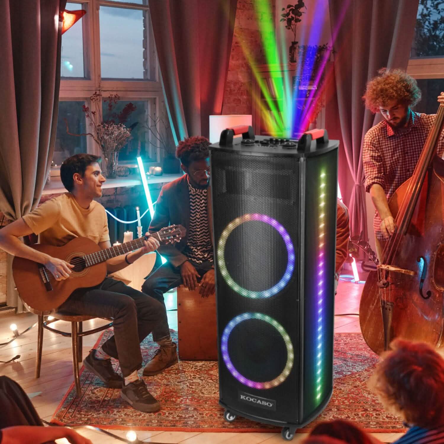 Portable Wireless Party Speaker Colorful Lights DJ PA System