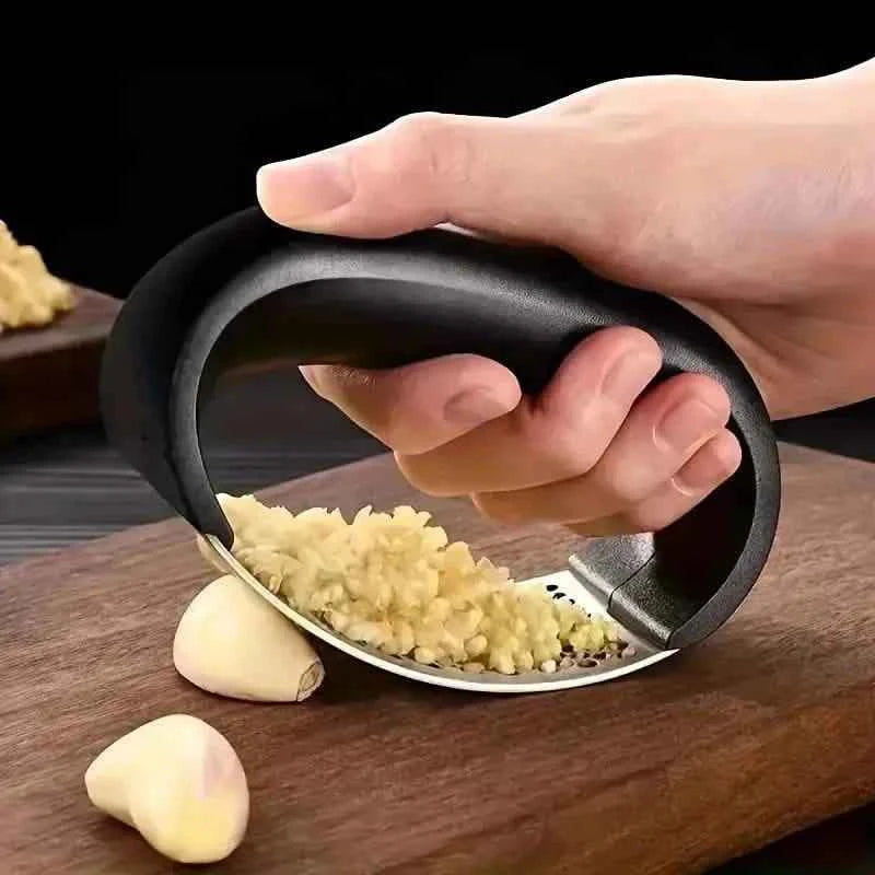 Premium Stainless Steel Garlic Rocker Press - Compact, Durable, and Rust-Resistant Kitchen Gadget