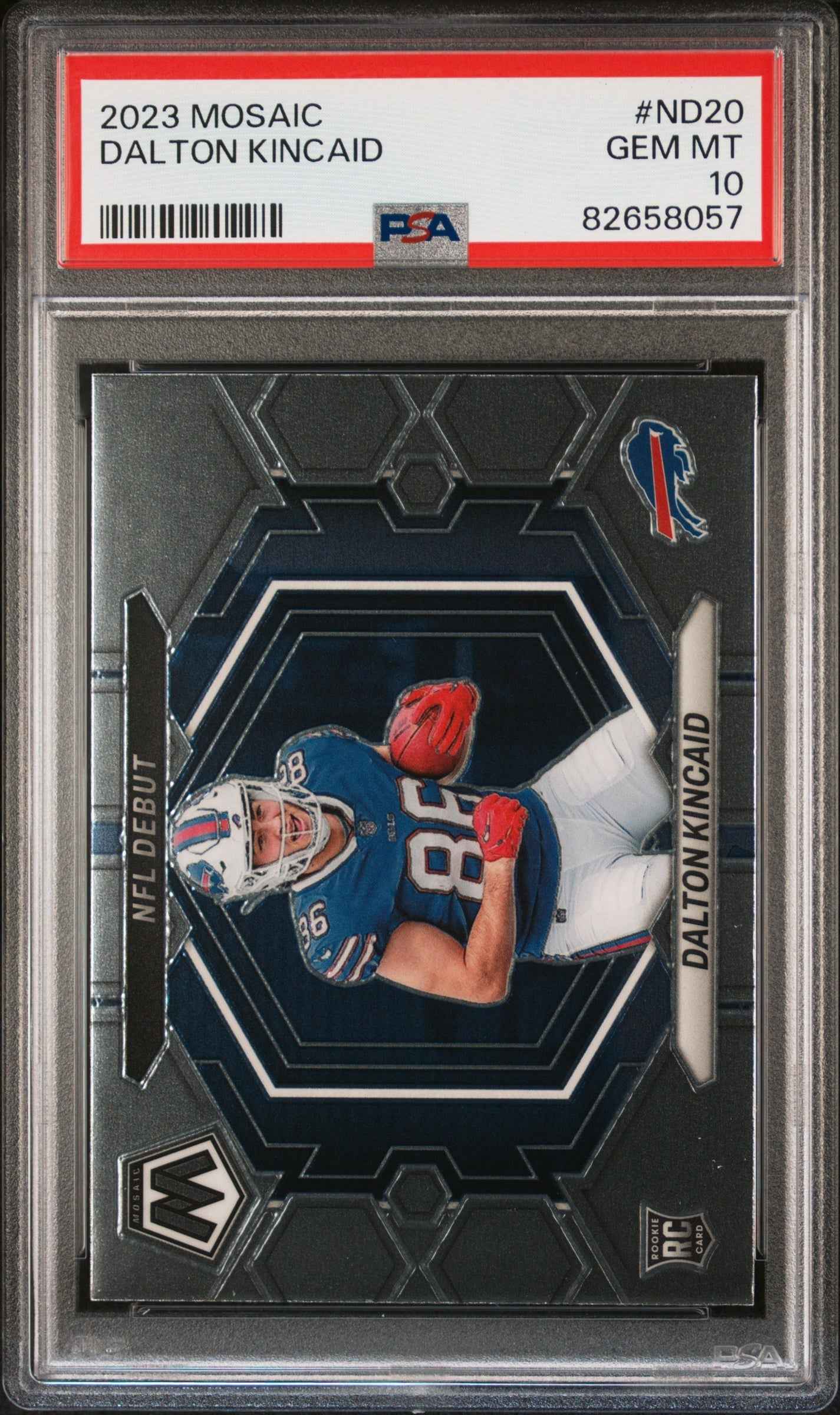 Graded 2023 Panini Mosaic Dalton Kincaid #ND20 Rookie RC Football Card PSA 10 Gem Mint