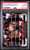 Graded 2025 Topps Now WWE The Rock John Cena Travis Scott #27 Wrestling Card PSA 8 Near Mint