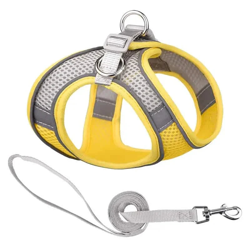 Reflective Dogs Harness with Leash Adjustable Harness Vest Breathable Collars