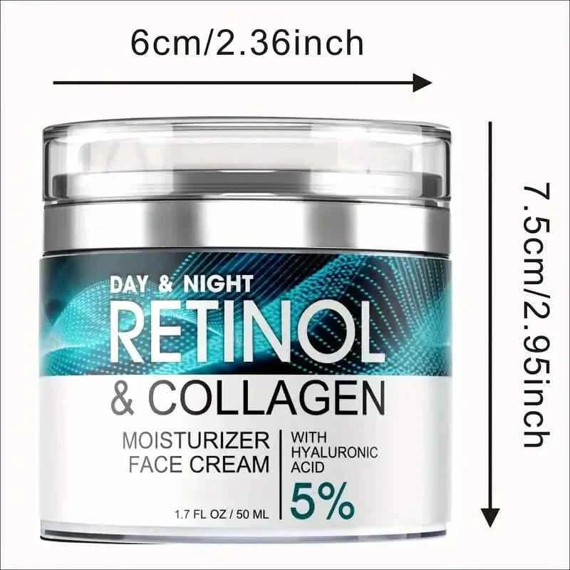Retinol Moisturizing Cream With Collagen, Hyaluronic Acid, Vitamin C+E, Soothes Dry Skin