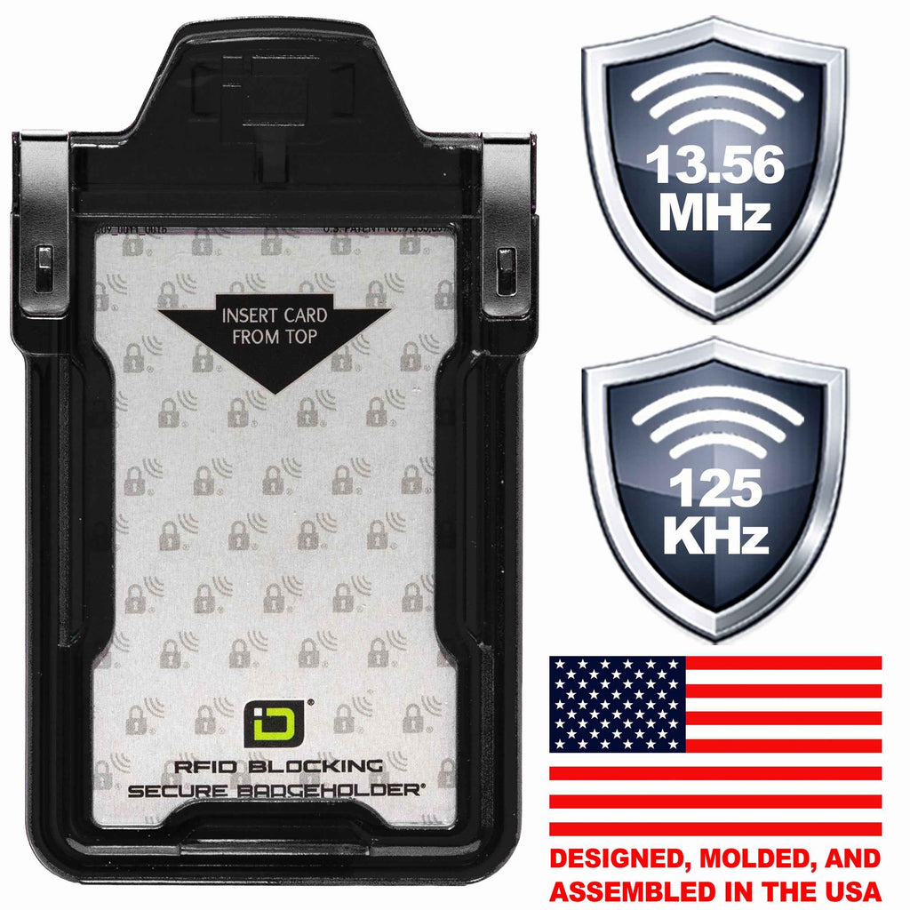Secure Badge Holder Classic with BloxProx™ - Protects 125Khz HID Prox 1 ID Card Holder