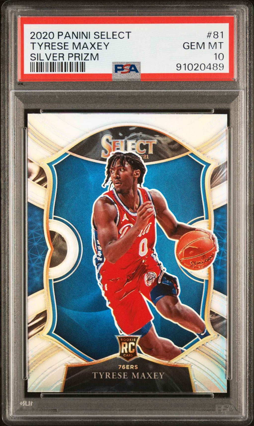 Graded 2020 Panini Select Tyrese Maxey #81 Silver Prizm Rookie RC Basketball Card PSA 10 Gem Mint