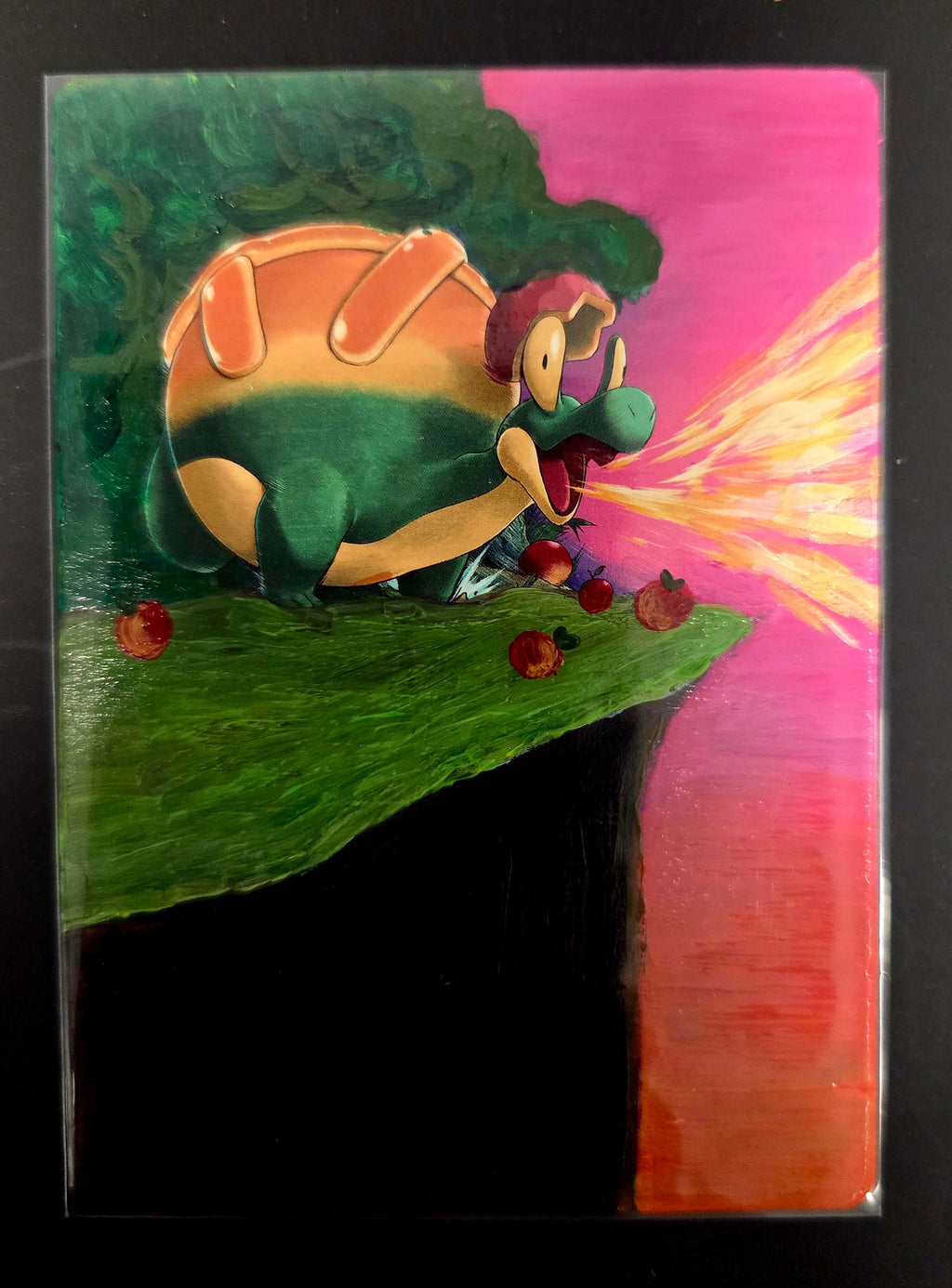 Custom Painted Appletun Pokemon Card
