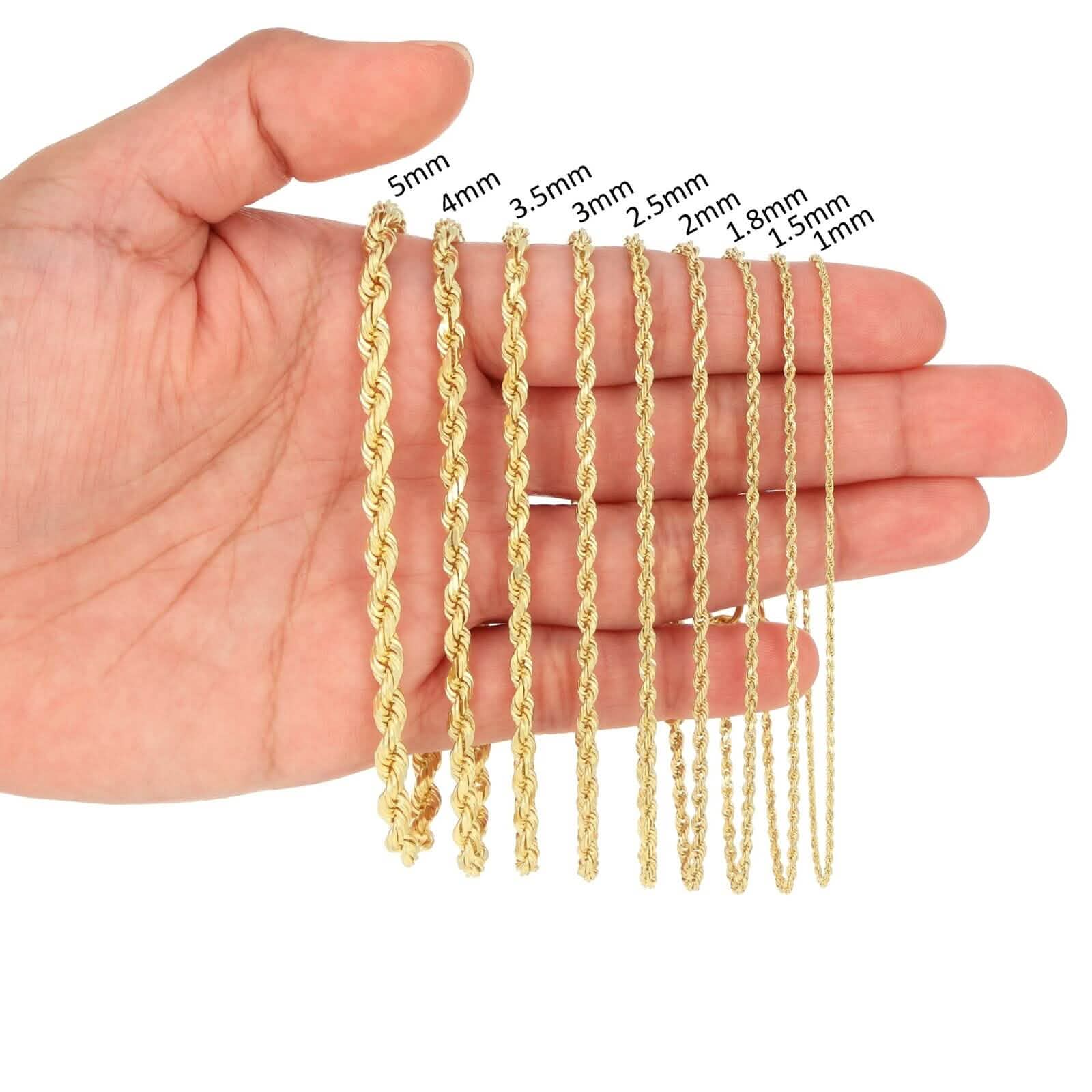 Rope Chain in Yellow Gold - 10mm